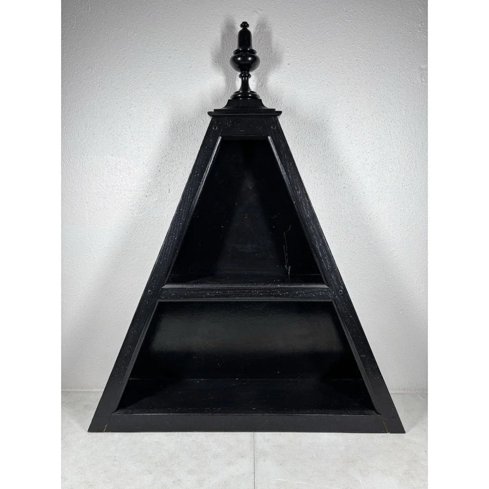 Vintage Stiffel Pyramid Wooden Shelf Wall Mount Book Crystal Stand 2.25 Ft Tall*